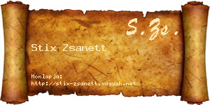 Stix Zsanett névjegykártya