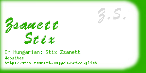 zsanett stix business card